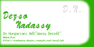 dezso nadassy business card